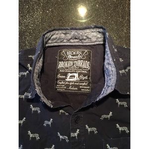 Broken Threads Zebra Print Button Up